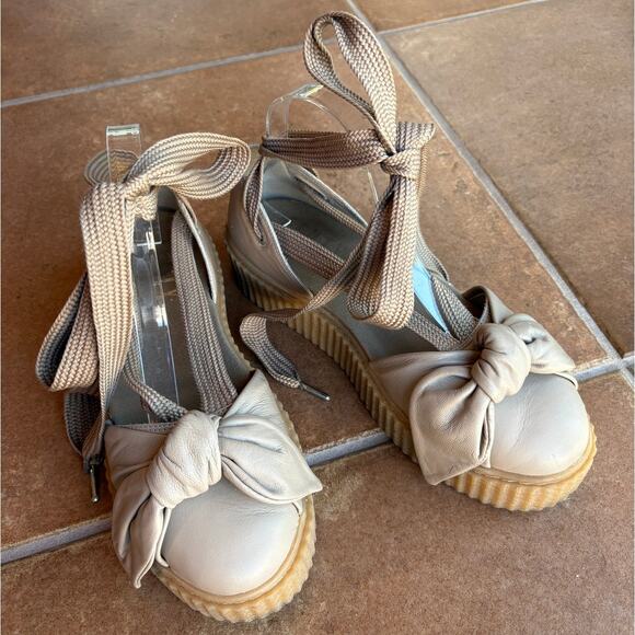 Fenty Puma by Rhianna Beige Bow Ballerina Style Creeper Sandals size 10 - Picture 15 of 16